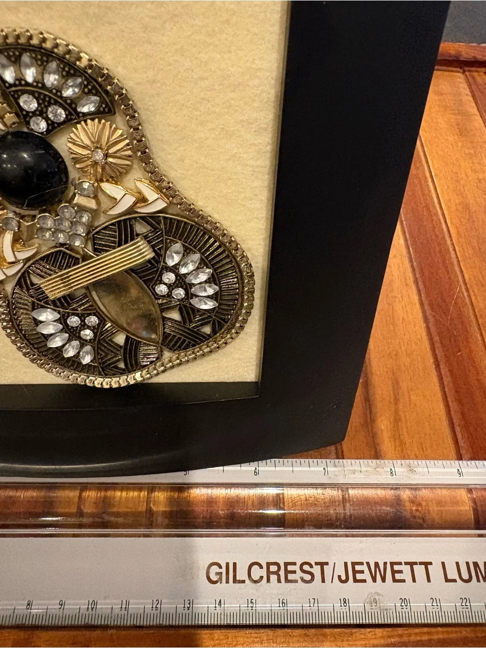 Debbie Green Sisters Jewel Re-Art Guitar Jewelry Assemblage Framed Art